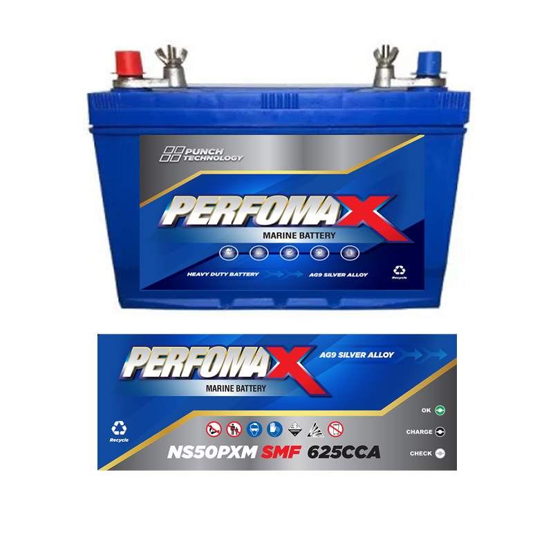 Performax Marine Deep Cycle Starting Battery NS50PXM SCMF — Supplied Fast, Brand May Vary Depending on Stock Availability