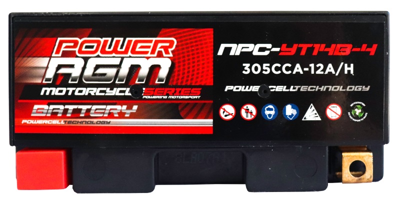 Motorcycle AGM Range Batteries NPC-YT14B-4 - Image 3