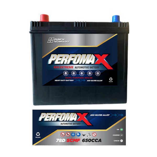 Performax Automotive Battery 78D-SCMF — Supplied Fast, Brand May Vary Depending on Stock Availability