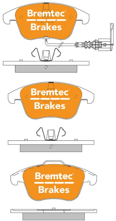 BREMTEC TRADELINE BRAKE PAD SET FRONT VOLKSWAGEN TIGUAN 1.4i, 2007 - BT1384TS - Image 3