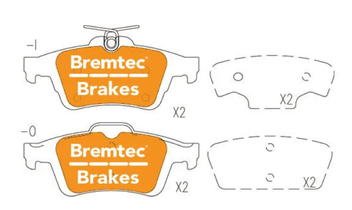 BREMTEC TRADE-LINE CERAMIC BRAKE PADS FORD FOCUS III 1.6 DCI 2011-BT2250TS - Image 2