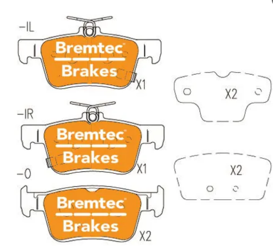 BREMTEC TRADE-LINE BRAKE PADS SET HONDA CIVIC (FC) 1.5L 2016 - BT24830TS - Image 2